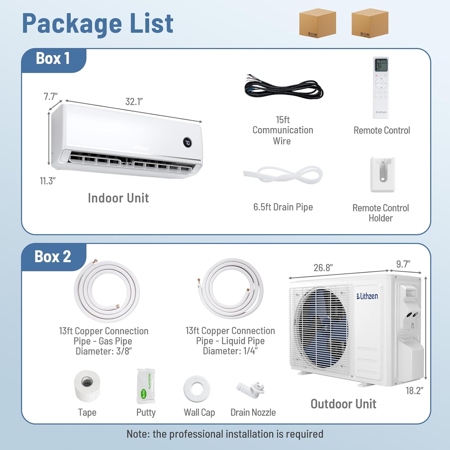 12000 BTU Mini Split Air Conditioner & Heater, 208/230V 18.1 SEER2 Wifi Enabled Energy Efficient Inverter Ductless AC & 1 Ton Heat Pump System, Works with Alexa, Cools Up to 600 Sq. Ft