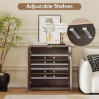 Sideboard Buffet Cabinet, Fluted Sideboard with Adjustable Shelves, Modern Credenza Storage Cabinet with Pop-up Doors, Wood Buffet Cabinets with Storage for Kitchen Entryway Living Room