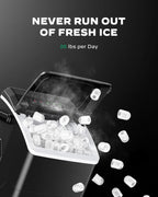 Marsail Ice Makers Countertop, 26 lbs per Day, Fast Ice in 6 Minutes, Self-Cleaning Ice Maker, Compact Countertop Ice Machine for Home, Kitchen/Office/Parties