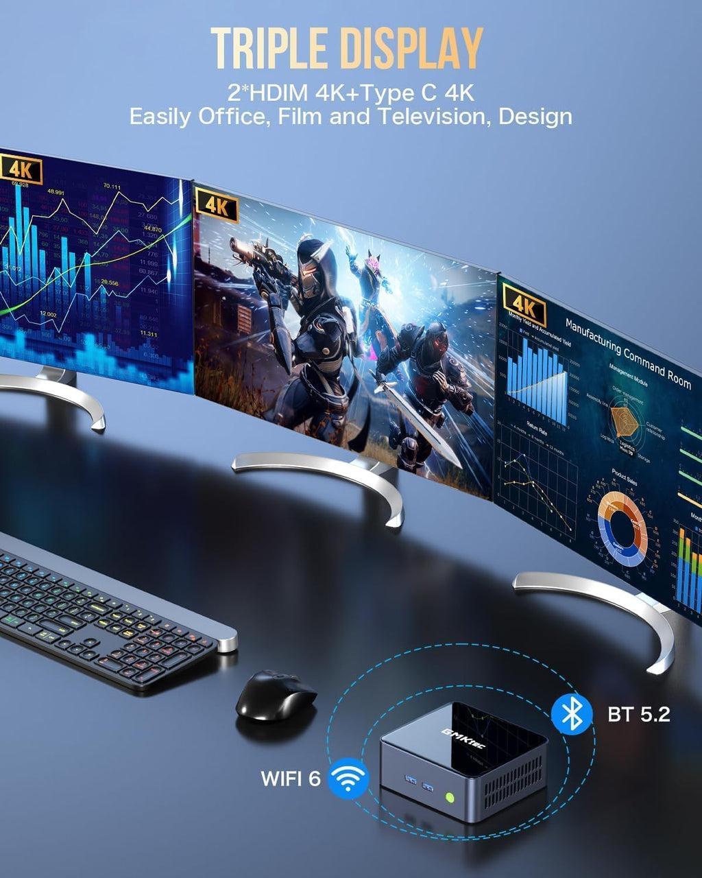 GMKtec Mini PC with Intel Core i7-1185G7 Processor (Up to 4.8 GHz) 16GB DDR4 1TB SSD NIC i226V RJ45 2.5G Iris Xe Graphics USB4.0 Desktop Mini Computers WiFi 6  BT 5.2/ DP  HDMI M2