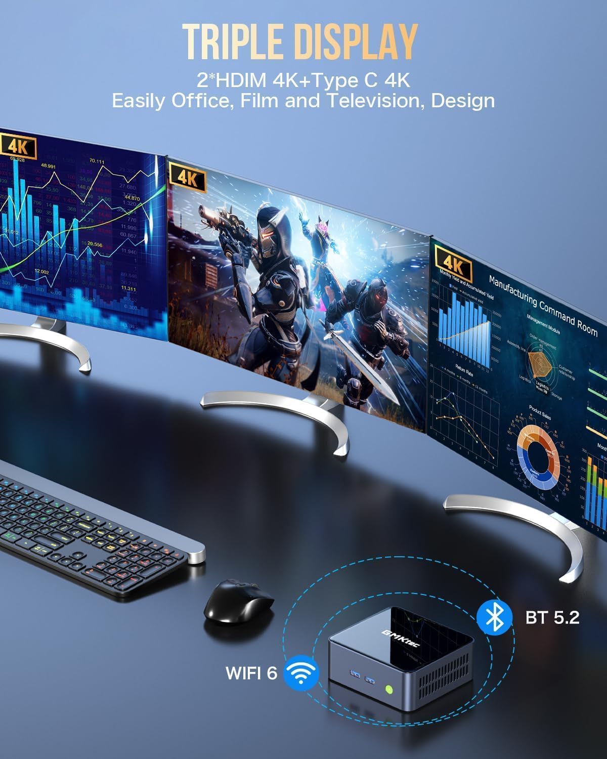 GMKtec Mini PC with Intel Core i7-1185G7 Processor (Up to 4.8 GHz) 16GB DDR4 1TB SSD NIC i226V RJ45 2.5G Iris Xe Graphics USB4.0 Desktop Mini Computers WiFi 6  BT 5.2/ DP  HDMI M2