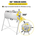 Premium 33 Gallon Steel Outdoor Compost Tumbler Bin With Dual-Chamber