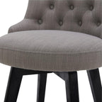 Watson & Whitely Modern Swivel Bar Stools, Performance Fabric Upholstered Counter Height Bar Stool with Back, Solid Wood Legs, 26" H Seat, Set of 2, Flint Grey