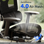 FLEXISPOT ErgoX Premium Ergonomic Office Chair with Footrest- Adjustable 3D Armrests, Dynamic Lumbar Support, Recline & Tilt Function, Mesh Seat, for Home & Office Use,Cream