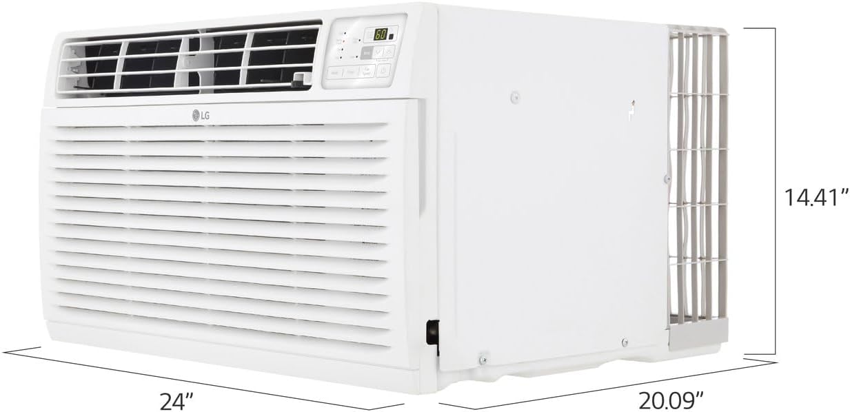 LG 10,000 BTU Through the Wall Air Conditioner, 115V, Cools up to 440 Sq. Ft. for Bedroom, Living Room, Apartment, with Remote, 3 Cool & Fan Speeds, Wall AC Unit, White