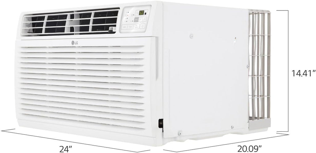 LG 11,800 BTU Through the Wall Air Conditioner, 115V, Cools up to 530 Sq. Ft. for Bedroom, Living Room, Apartment, with Remote, 3 Cool & Fan Speeds, Universal design fits most sleeves, White
