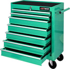 7 Drawers Rolling Tool Cart on Wheels, Multifunctional Organizer Tool Chest Tool Case, Trolley Tool Storage Tool Box for Workshop,Garage,Repair Shop (7 Drawers 24.2" W×12.9" D×29.9" H-Green)