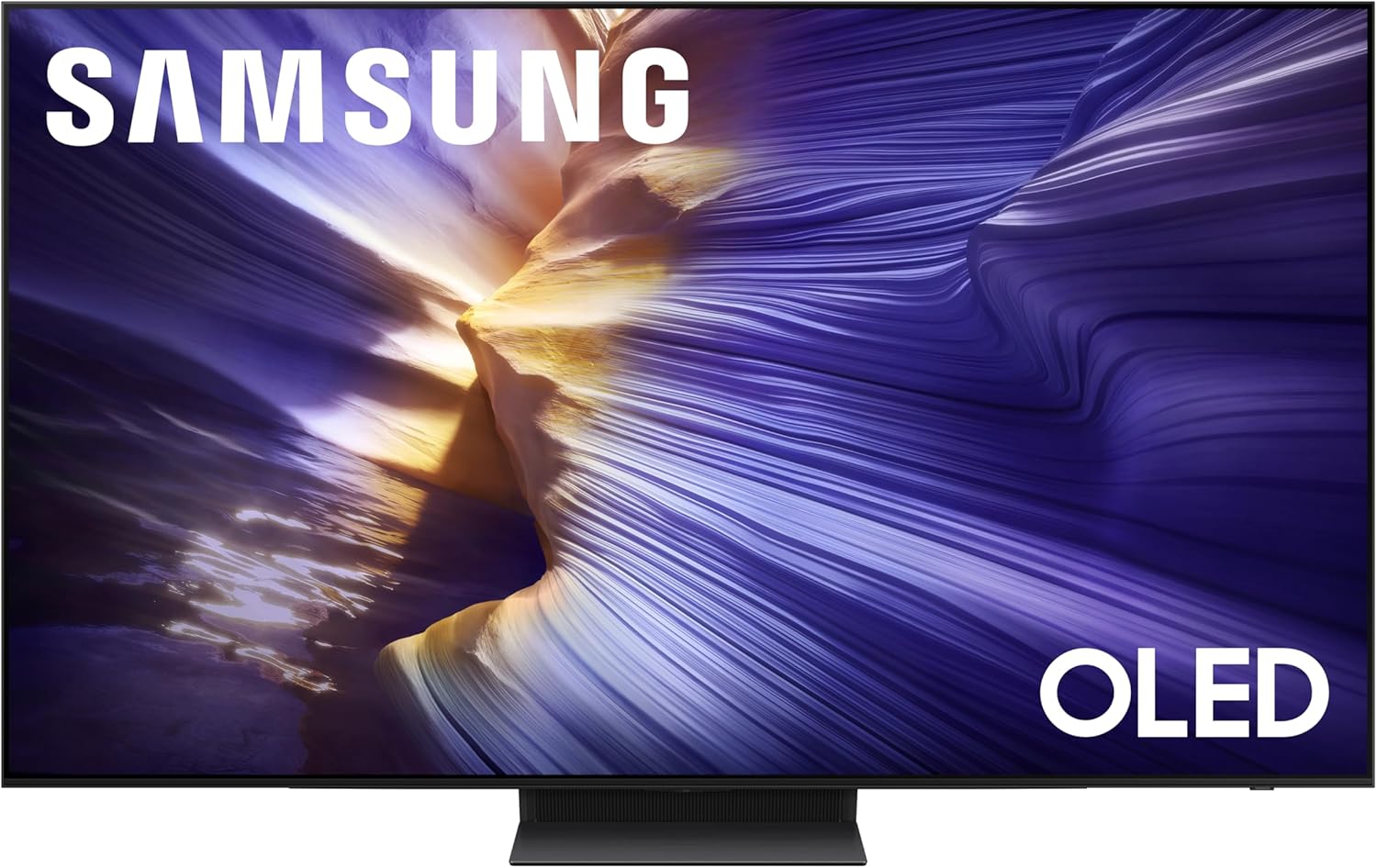 Samsung QN55S90FAFXZA 55 Inch 4K OLED Smart TV with a Walts FIXED-MOUNT-43-90 TV Mount for 43"-98" TVs and Amber Protection 3-Outlet-Surge Surge Protector (2025)