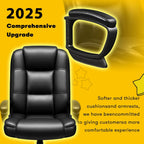 OFIKA Home Office Chair, 400LBS Big and Tall Computer Chair Heavy Duty Design, Ergonomic High Back Cushion Lumbar Back Support, Adjustable Executive Leather with Armrest