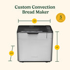 Cuisinart Bread Maker Machine, Stainless Steel Convection Bread Machine with 16 Menu Options, 3 Loaf Sizes Up to 2 Lb., 3 Crust Colors, Includes Measuring Cup, Spoon & Kneading Hook, CBK-210