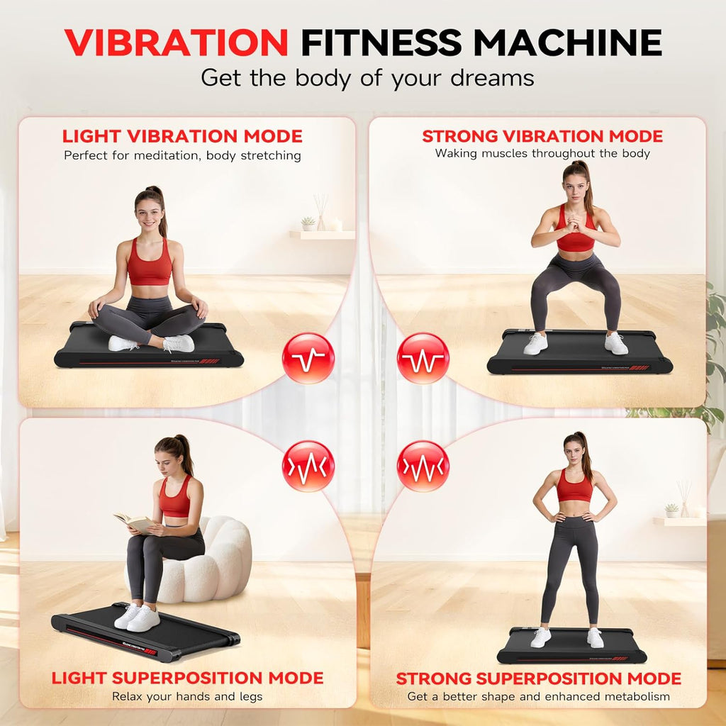 Freepi Walking Vibration Pad Treadmill,3 in 1 Under Desk Vibration Treadmill,Portable Treadmill for Home