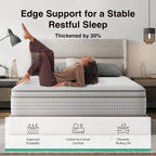 Novilla 12 Inch King Size Mattress in a Box, Hypoallergenic & Back Pain Relief, Hybrid King Mattresses with Smarts Coils, Fiberglass Free CertiPUR-US Certified Colchones No Box Spring Needed