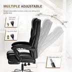 Furmax Executive Office Chair with Foot Rest Big and Tall Office Chair Ergonomic Home Office Desk Chairs Reclining High Back Leather Chair with Lumbar Support, 400LBS (Black)