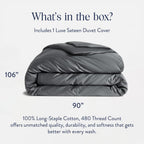 Brooklinen Luxury Sateen Duvet Cover - 100% Cotton, King/California King Size in Slate Grey with Extra-Long Corner Ties and Button Closure - Best King/Cali King Duvet Covers