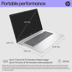 HP 17 Laptop w/Bluetooth Mouse (17.3" HD+ Touchscreen  Intel 10-Core i7 150U (> Ultra 5 125U)  16GB RAM  1TB SSD) for Business  Home  Students  Narrow Bezel  Webcam  Fast Charge  Wi-Fi 6  Win 11 Home