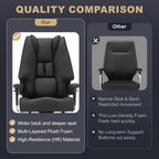 Big and Tall Office Chair 400lbs Wide Seat, Leather High Back Executive Office Chair with Foot Rest, Ergonomic Chairs Lumbar Support for Lower Back Pain Relief (Black)