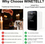 Wine Preservation System – Wine Saver & Dispenser with Adjustable Temperature Control, Preserves Wine Freshness & Flavor, for Home, Office & Hotel, Without Removing Corks (White)