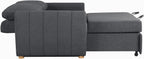 Serta Galway 66.5" Convertible Sleeper Loveseat, Full Size, Dreamcoil Comfort, FingerGuard Pinch Point Protection, Boucle Fabric, Charcoal