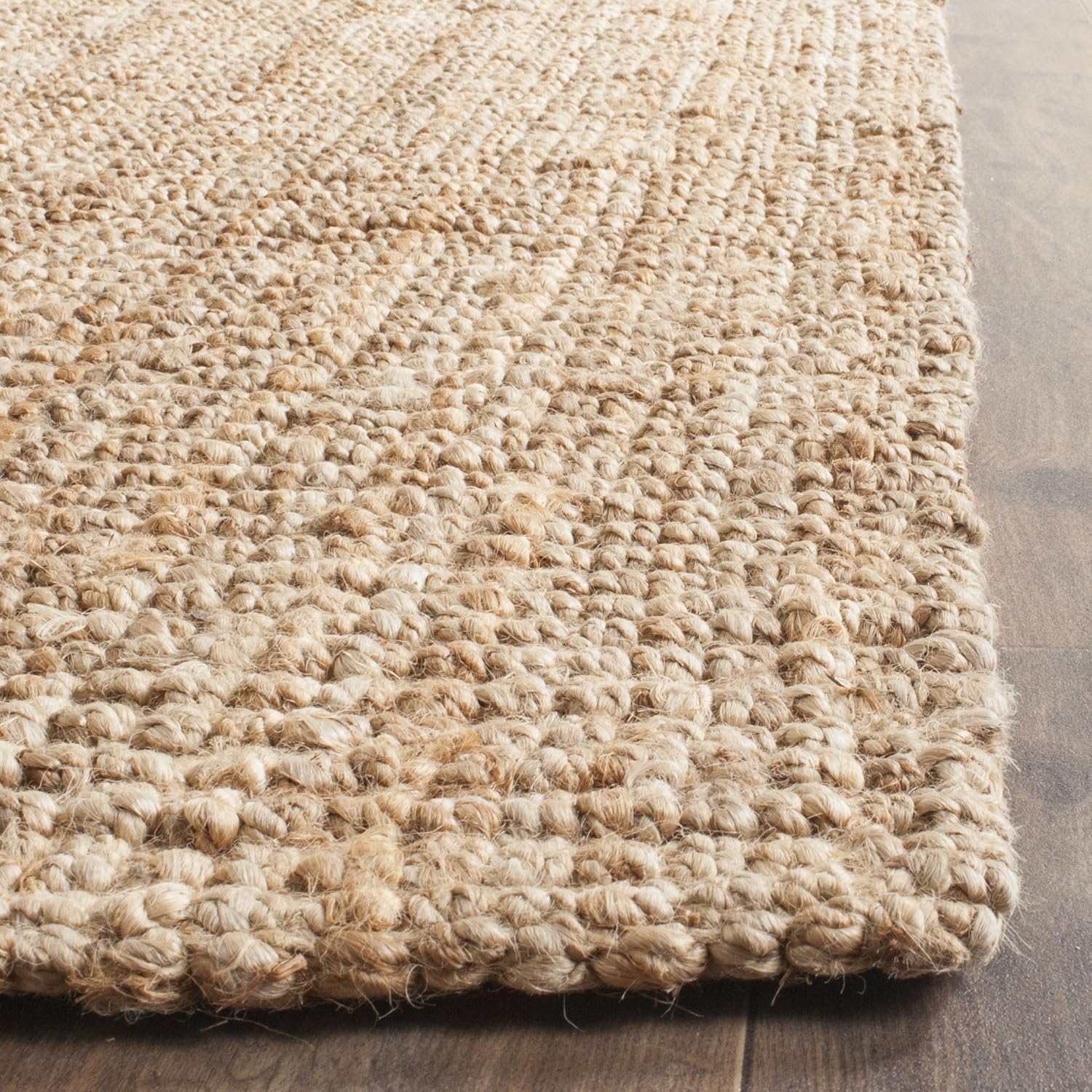SAFAVIEH Area Rug 9x12 - Natural Fiber Collection - Large - Natural Brown, Handmade Jute, Farmhouse Style, Chunky Textured Thick Pile (NF447A)