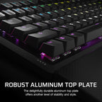 CORSAIR K70 CORE RGB Mechanical Wired Gaming Keyboard with Palmrest – Pre-Lubed MLX Red Linear Switches, SOCD, ABS Double-Shot Keycaps, Sound Dampening, Media Control Dial, QWERTY NA – Black