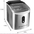 Frigidaire Stainless Steel Ice Maker Machine - Heavy Duty - Makes 26 lbs of Clear Ice Per Day - Digital LED Control Panel - Transparent Window - 1.2 Quart Water Reservoir - Stainless Steel