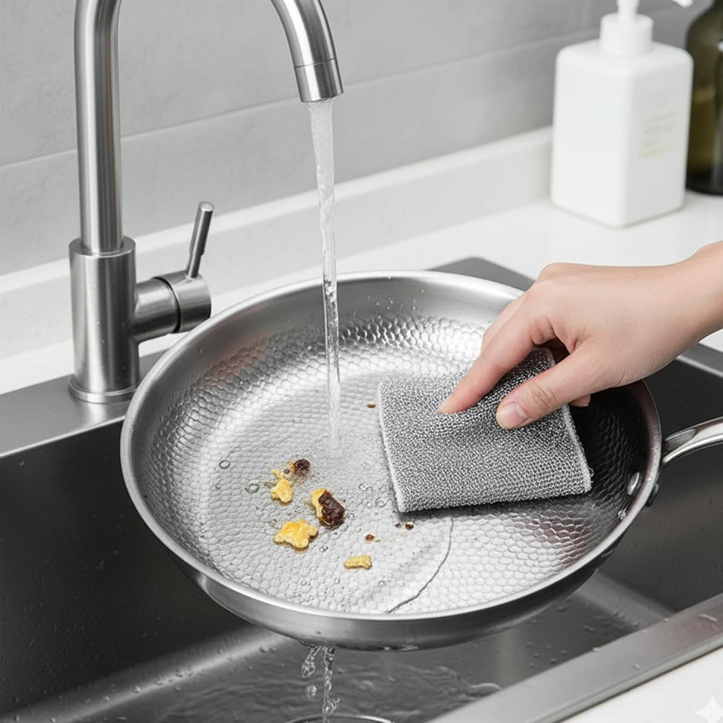 Pure Titanium Hammered Frying Pan with Lid, 10.2 Inch Skillet, No Coating Safe Cookware, Even Heat & Scratch Resistant for Steak, Eggs & Healthy Cooking