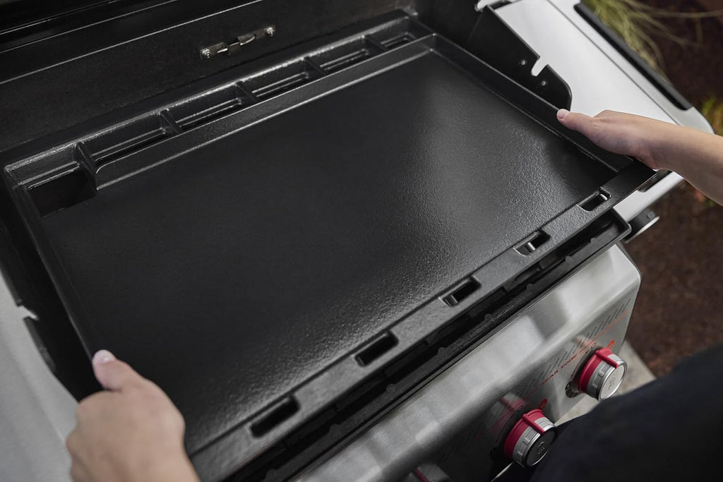 Weber Rust‑Resistant Outdoor Griddle Insert  Full‑Size – Pre-Seasoned Carbon Steel Griddle for Searwood & Large Spirit Series Gas Grills