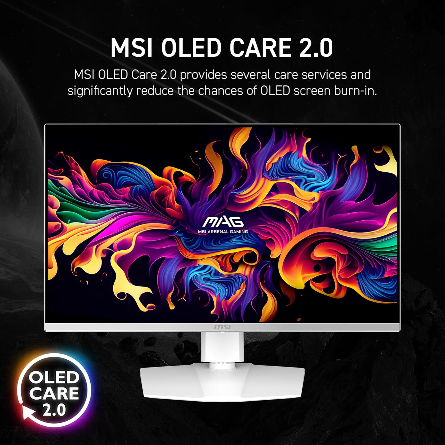 msi MAG 272QPW QD-OLED X28 27-inch 2560 x 1440 (QHD) Gaming Monitor  280Hz  Adaptive-Sync  HDR Ready  HDMI  VGA Port  VESA Mountable  Tilt  4-Side Slim Bezel  0.03ms  White