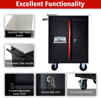 Artman Double Door Rolling Tool Chest, Black & Red Modular Tool Box with Wheels, Heavy-Duty Rolling Tool Cabinet for Garage & Workshop Storage