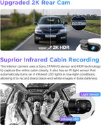 VIOFO A229 Pro 3 Channel 4K HDR Dash Cam  Dual STARVIS 2 Sensors IMX678 & IMX675  4K+2K+1080P Front Inside and Rear Triple Car Camera  5GHz WiFi GPS  Voice Control  24H Parking Mode
