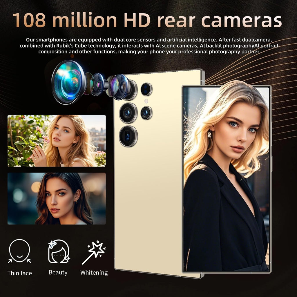 i25 Ultra 5G Unlocked Smartphone | 8GB RAM + 256GB Storage | Android 15 Cell Phone with Built-in Stylus, 6.9" FHD+ 120Hz Display, 6800mAh Long Battery, Dual SIM, Face ID, GPS & Global Bands (Black)