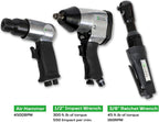 DYNAMIC POWER 50 Pieces Air Tool Kit. 1-1/2'' Impact Wrench, 1-3/8'' Ratchet Wrench, 5-Air Hammer w/Chisels, and other great tool accessories. D-W3-50K