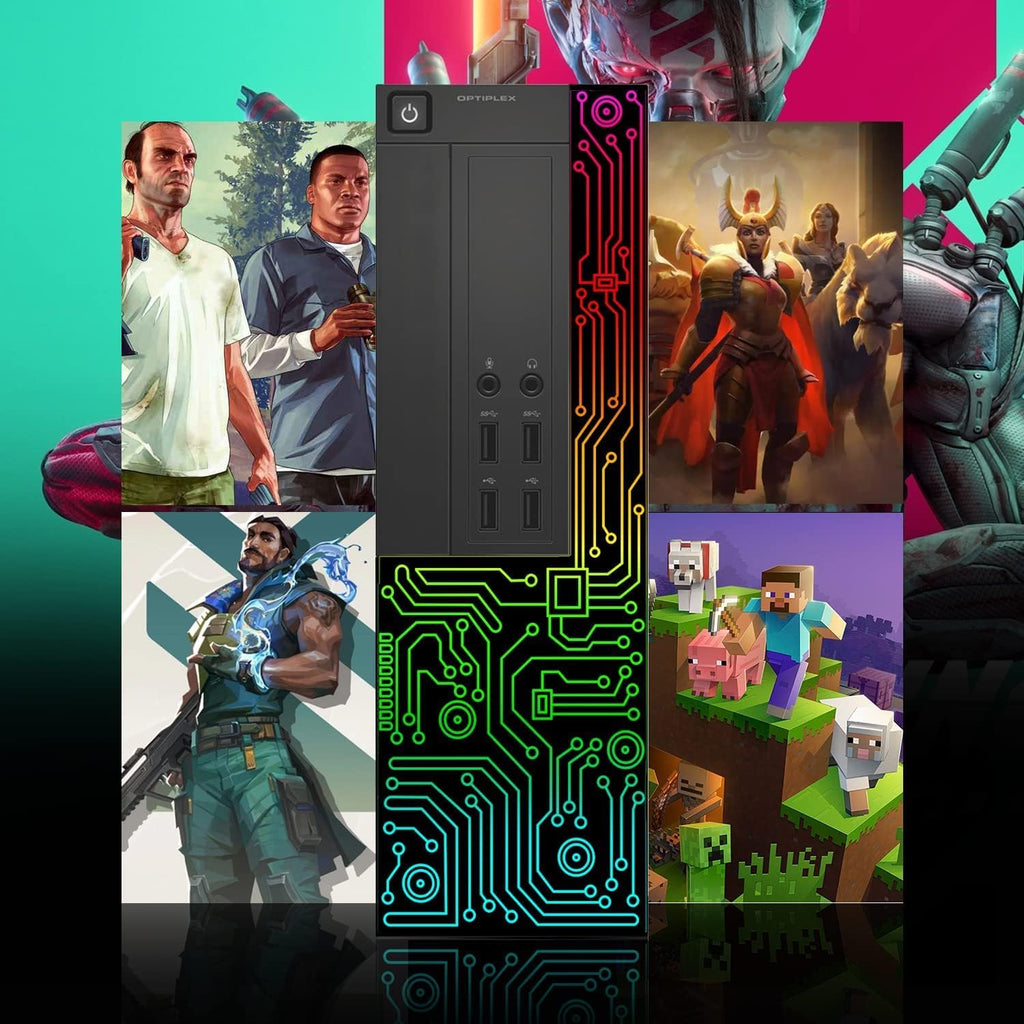 Dell Gaming OptiPlex Desktop RGB Computer PC  Intel Core i7  GeForce GT 1030 2GB GDDR5  16GB RAM  512GB SSD  24 Inch HDMI Monitor  Keyboard Mouse and Headset  WiFi  W11 Pro (Renewed)