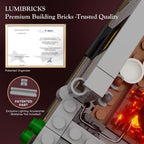 Medieval Guard Post Lighting Building Bricks Set - Middle Ages Castle Modular Collection Display Kit with Minifigures 2945 Pcs for Adults & Teens