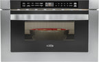 KoolMore 24 Inch Stainless-Steel Microwave Drawer with 1.2 cu. ft. Capacity, 1000W Power with 10 Custom Cooking Levels, Memory, and Timer Functions, Wall-Mounted with Flat Bottom (KM-MD-1SS)