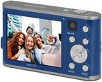 Minolta 48MP Digital Camera with Rear Selfie Lens – 4K Ultra HD Video  2.8" LCD Screen  16X Digital Zoom  Autofocus  Slow Motion  Time Lapse  Filters  Scene Modes  32GB Card Included (Blue)
