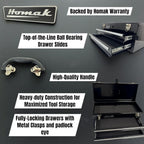 Homak 2 Drawer Ball Bearing Toolbox Chest, Black, 20 Inches