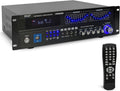 Pyle Bluetooth Hybrid Home Amplifier - 6-Channel 2000W Rack Mount Power Amplifier Receiver w/ Radio - Dual 10 Band EQ  Karaoke Microphone x2  USB  RCA  COAX  OPT  DVD Inputs  HiDef Input and Output