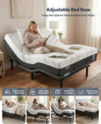 Adjustable Bed Frame King, Head & Foot Incline with Wireless Remote, Zero Gravity & Anti-Snore Modes, Adjustable Height Bed Base, Back Pain Relief, Post-Surgery Recover, Relieve Acid Reflux