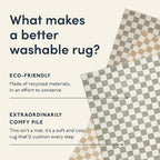Revival Rugs Gambit 9'2"x12'2" Washable Area Rug for Living Room Bedroom - 100% Recycled Oeko-TEX Certified, Medium Pile, Green, Beige