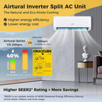 COSTWAY 12,000 BTU Mini Split Air Conditioner, with Heat Pump, Energy Star, 21 SEER2 Inverter, 24H Timer, Auto Clean, Remote Control for Rooms up to 750 Sq.Ft, 208-230V (Airtural Series)