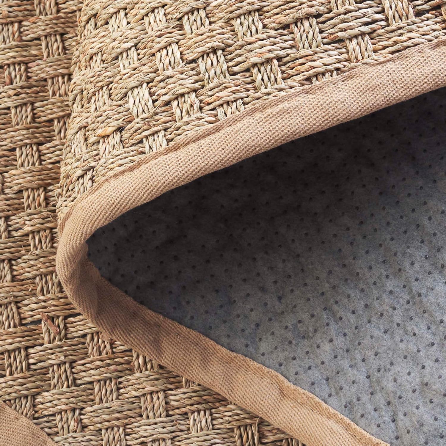 SAFAVIEH Area Rug 8x10 - Natural Fiber Collection - Large - Natural & Beige, Seagrass, Basketweave Pattern (NF114A)