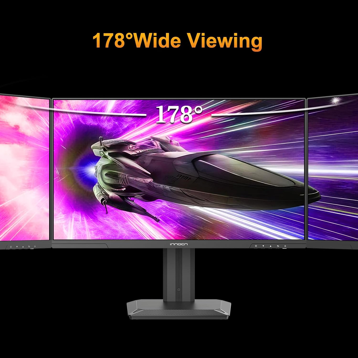 INNOCN 24.5" 2K QHD 2560 x 1440P 240Hz Monitor  Gaming Console Ready  Mini-LED Precisely Local Dimming  Monitor for Mac  HDMI 2.1  DP 1.4  Height Pivot Adjustable Stand  Black - 25M2S