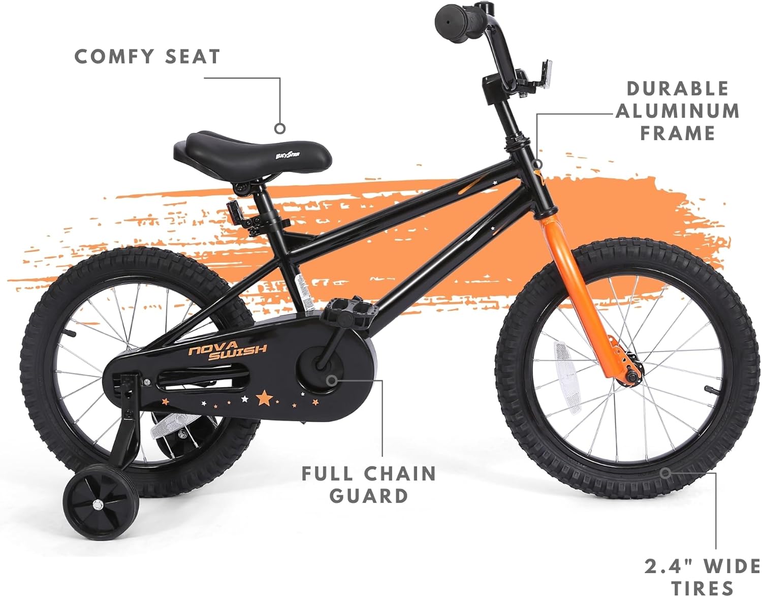bicystar Kids Bike with Training Wheels, BMX Bicycle with Pedals for 2-4 Year Old Boys Girls, Birthday Gift