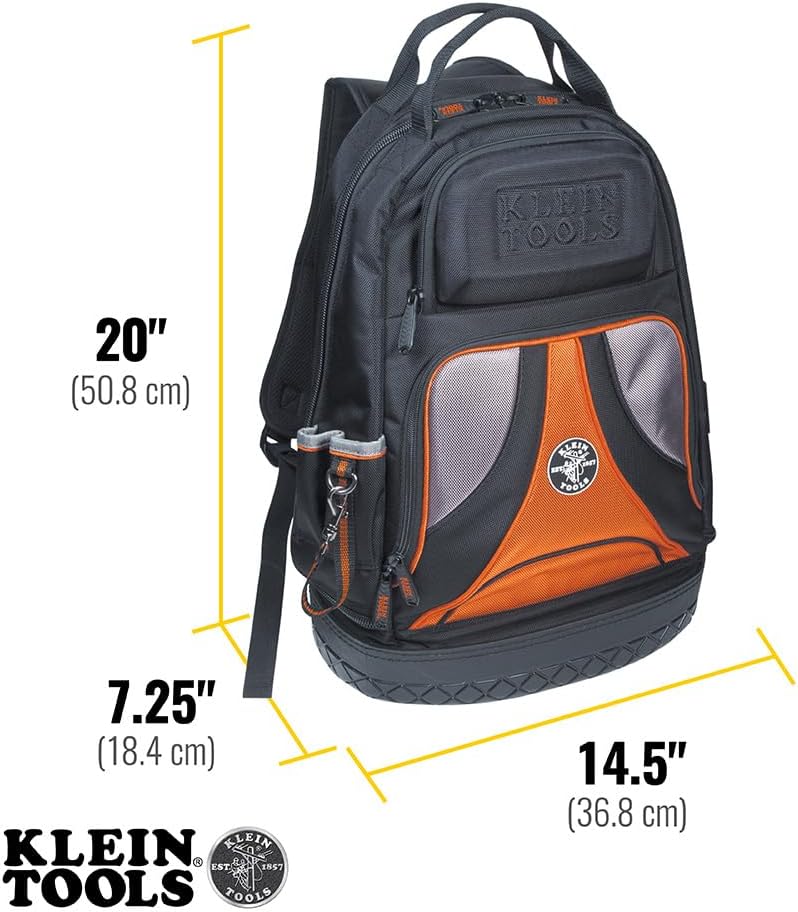 Klein Tools 80115 Backpack Kit with Tradesman Pro 39-Pocket Backpack and Electricians Pocket Knife, 2-Piece