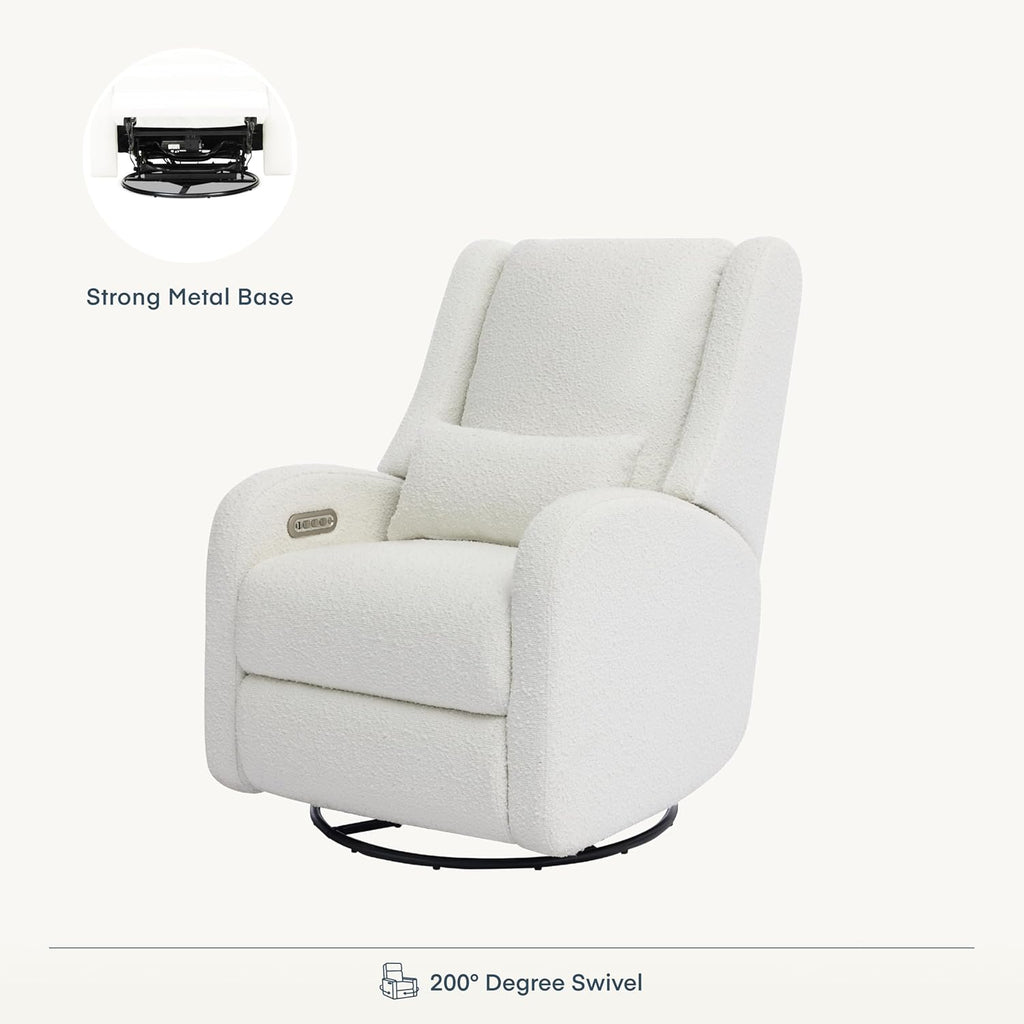 Nurture& The Charleston Wingback Plus – Premium Power Recliner for Nursery | Ergonomic, Stain-Resistant Glider Chair with USB, Lumbar & Head Support – Modern Baby Room Essential