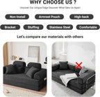 79" Boneless Couch with High Backrest Headrest, Comfy Modular Foldable Floor Sleeper Sofa, 5-in-1 Convertible Sofa Bed for Living Room, Bedroom, Lounge, Studio, Black