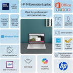 HP 14" Laptop Thin and Light for 2026 Student Business with Office Suite  Copilot AI  Intel CPU Up to 2.8GHz  16GB RAM  628GB Storage (128GB SSD+500GB Ext)  WiFi 6  Win 11 Pro  MarxsolAddon  Rosegold