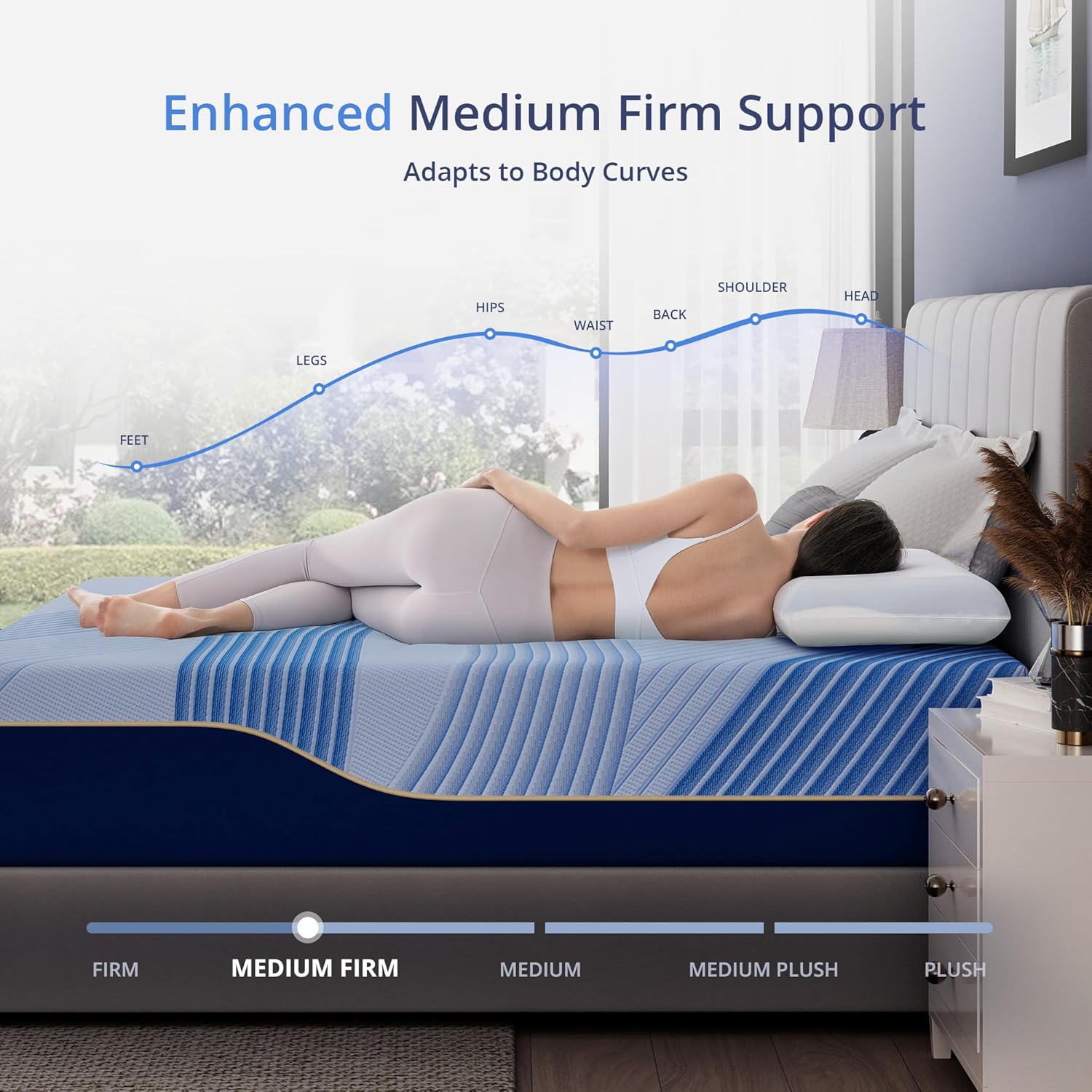 EGOHOME 12 Inch Queen Mattress in a Box, Copper Gel Memory Foam for Cool Sleep, Fiberglass-Free, Pressure Relieving, Medium Firm, CertiPUR-US Certified, 80''L x 60''W