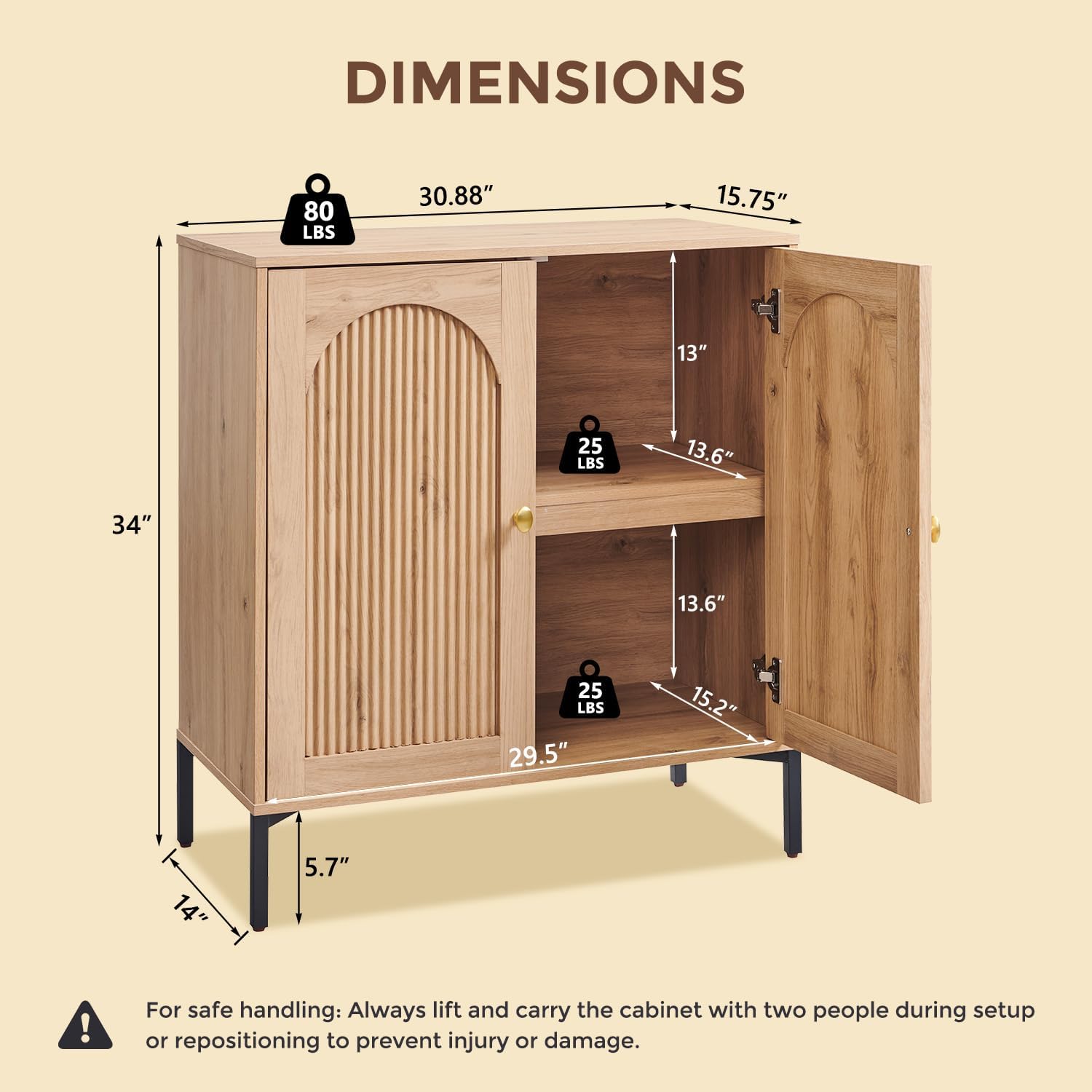 Modern TV Stands for 80 inch tvs, 92.63" W Wood Entertainment Center w/Adjustable Shelves, Mid Century Modern TV Stand w/Arched Fluted Doors, Media Console Cabinet for Living Room, Natural